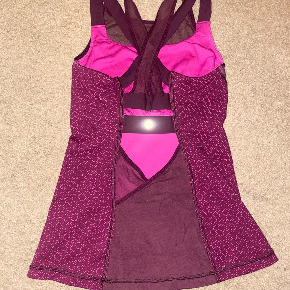 Lululemon Pink and Purple Athletic Tank Top